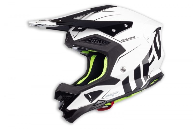 UFO Diamond Cross Carbon Fiberglass MADE IN Italy Helmet - Black/White