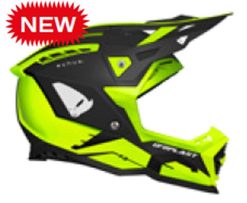 UFO Echus Cross Fiberglass Helmet - Black/Fluo Yellow