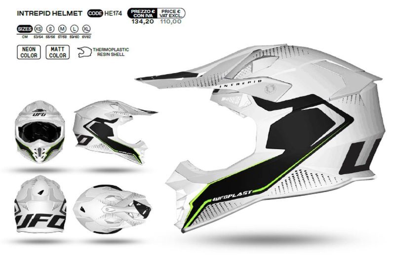 UFO Intrepid Cross Helmet - White/Black