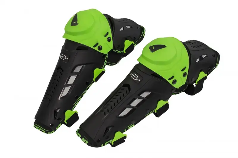 UFO Crypton Hinged Knee Guard - Black/Fluo Green