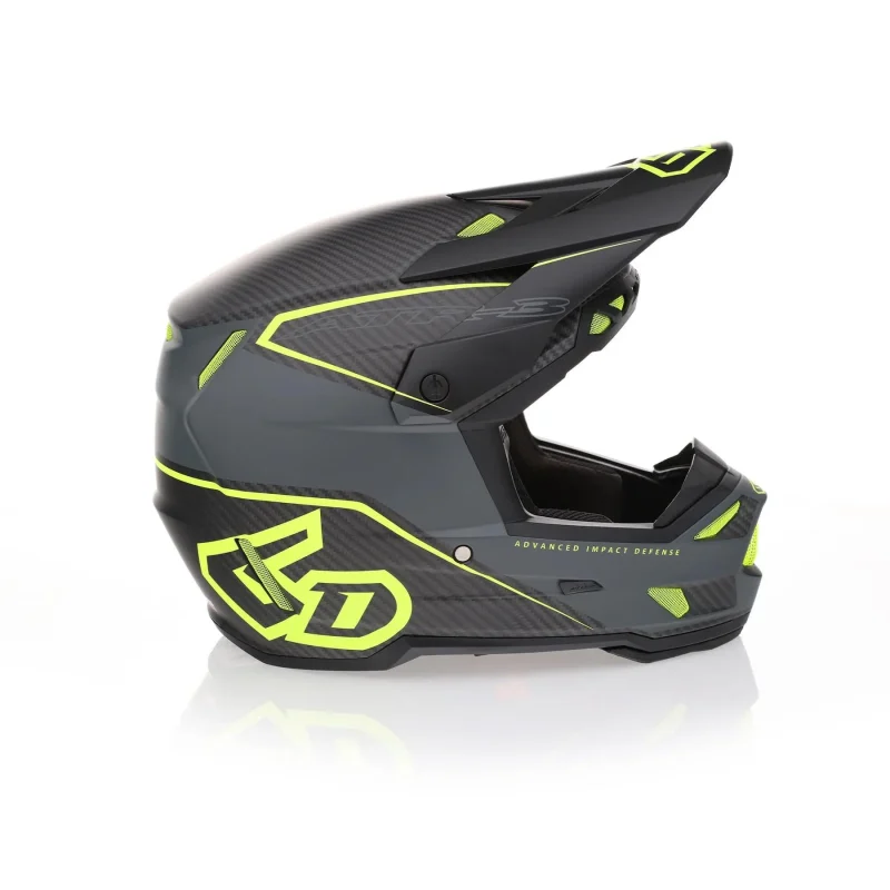 6D ATR-3 ZONE Matte Yellow FIM FRHPHE-02 Helmet Helmet - Matte Grey/Yellow