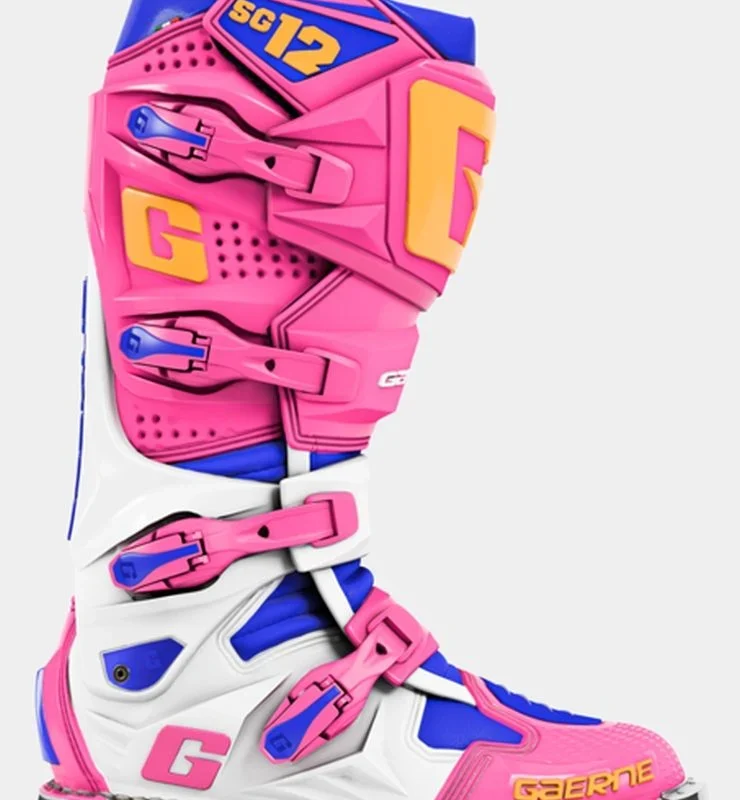 Gaerne SG-12 Shockwave Limited Edition Boots - Pink/Blue/Orange