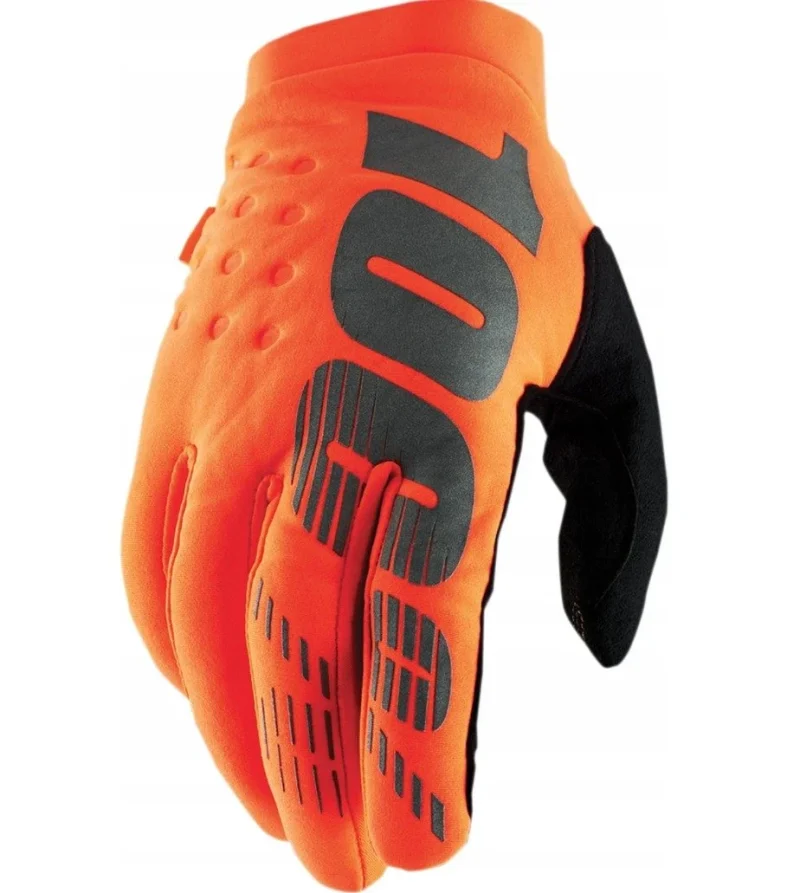 100% Nowosc Brisker Youth Softshell Gloves - Fluo Orange/Black