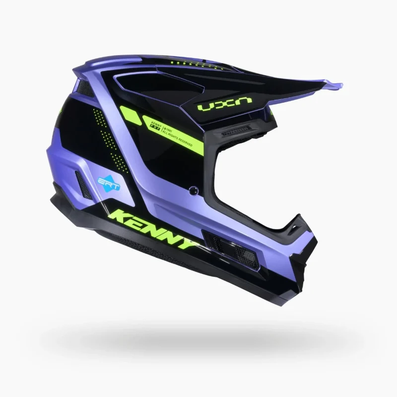Kenny Racing Performance Graphic SKY Helmet - Blue/Fluo Yellow