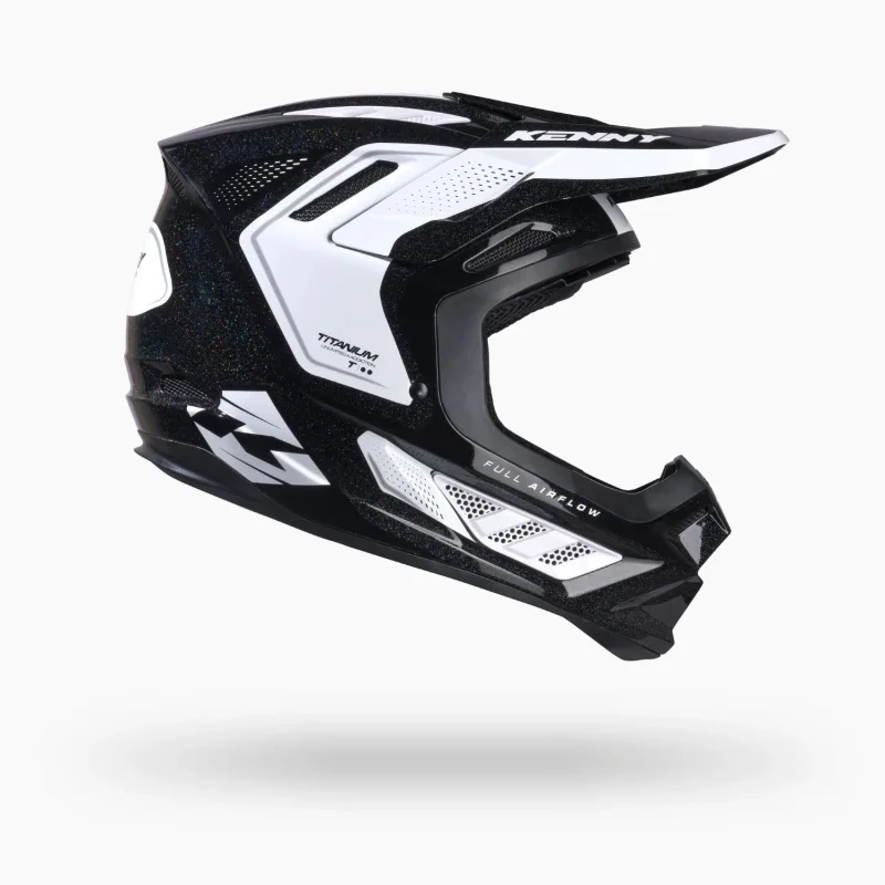 Kenny Racing Titanium Graphic Chamelelon Helmet - Black/White