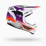 Kenny Racing Titanium Graphic ICON Helmet 1 Kenny Racing Titanium Graphic ICON Helmet - White/Purple/Orange