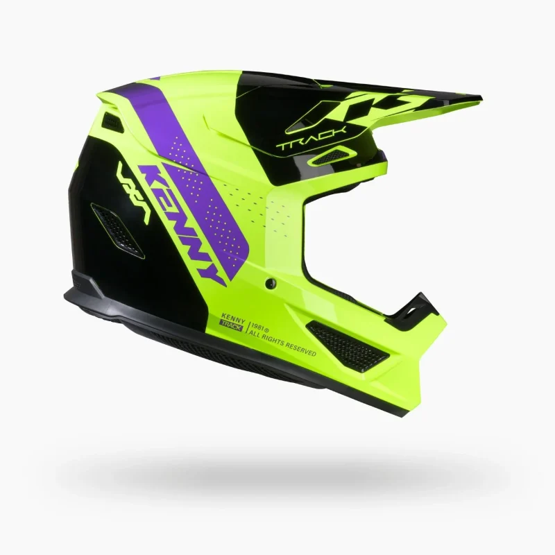 Kenny Racing Track Graphic Blast Helmet - Fluo Yellow/Black/Purple