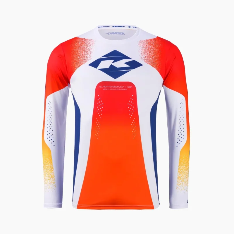 Kenny Racing Track Blast Jersey - Orange/White/Blue