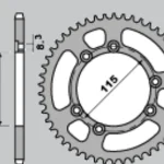 CHT REAR Sprocket Aluminium T7075 Ergal 4423 50 BETA 50RR, Supermotard, Fantic Caballero Lanc. 420 2 CHT REAR Sprocket Aluminium T7075 Ergal 4423 50 BETA 50RR, Supermotard, Fantic Caballero Lanc. 420 - Silver