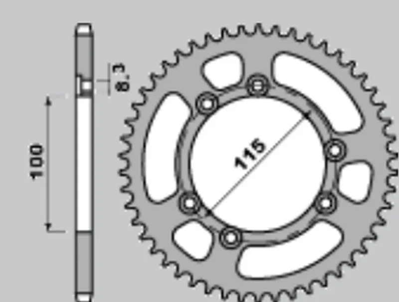 CHT REAR Sprocket Aluminium T7075 Ergal 4423 50 BETA 50RR, Supermotard, Fantic Caballero Lanc. 420 - Silver