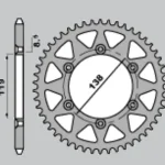 CHT Ergal 213 Rear Sprocket 48T, Aluminium T7075 (ergal), 520 2 CHT REAR Sprocket Aluminium T7075 Ergal 213 48 Husaberg FE 400/ FE 600 '96-'99 JTR1950.48 Lanc. 520 - Silver