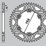 CHT Ergal 4500 Rear Sprocket 49T, Aluminium T7075 (ergal), 520 2 CHT REAR Sprocket Aluminium T7075 Ergal 4500 49 Aprilia MXV/RXV/SXV 450/550 '06-'12 JTR706.49 * Lanc. 520 - Silver