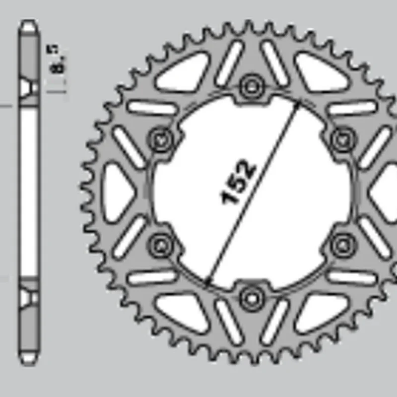 CHT REAR Sprocket Aluminium T7075 Ergal 4500 49 Aprilia MXV/RXV/SXV 450/550 '06-'12 JTR706.49 * Lanc. 520 - Silver