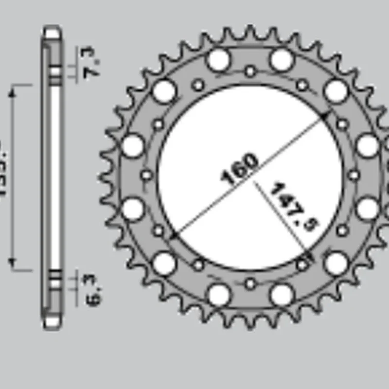 CHT REAR Sprocket 1507 56 Ergal Fantic Motor 50/80/125/200 '84-'96 Enduro Trial , BETA Motor 125 '09, '86-'90 125 Trial ENDURO/TRIAL 1507-56