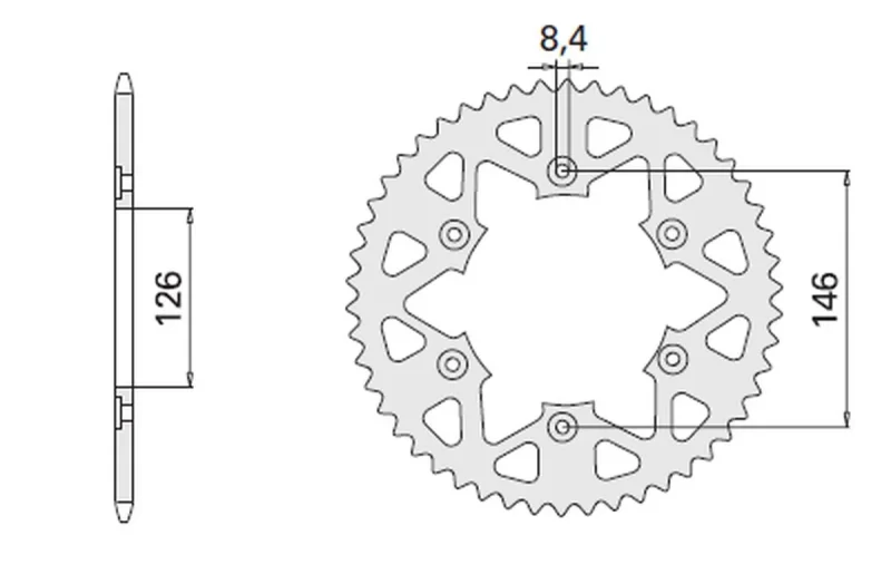 CHT REAR Sprocket 808 51 Aluminium Ergal 808 51 80851 - Black Suzuki Dr/Rm/Rmz