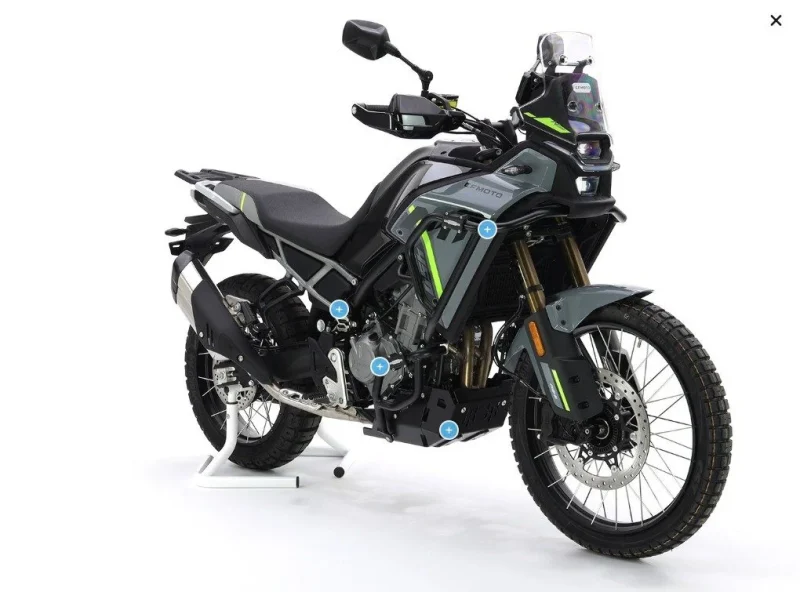 Crosspro Aluminium Crash Guards Upper Engine & Radiator Guards CF MOTO MT 450 '24 - Matte Black