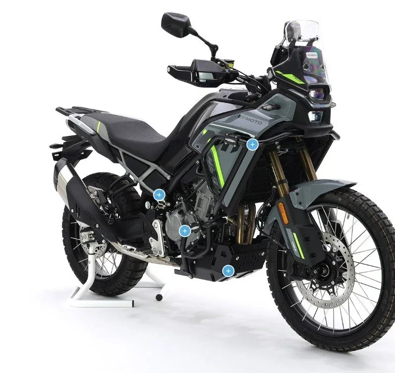 Crosspro Aluminium Crash Guards Upper Engine & Radiator Guards CF MOTO MT 450 '24 - Matte Black