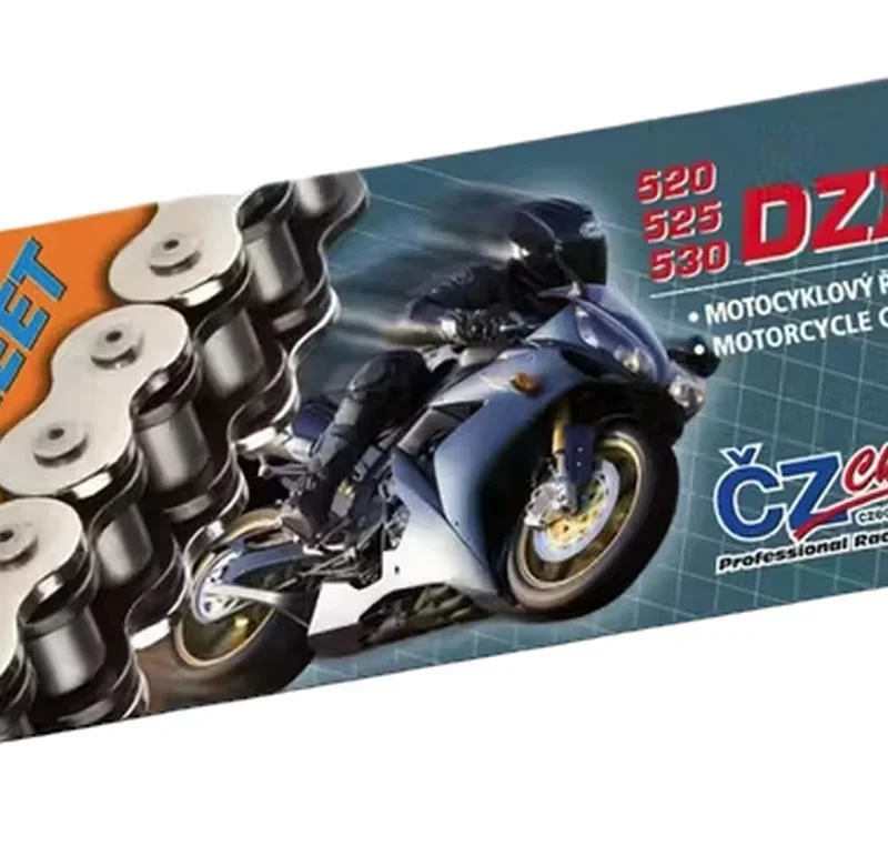 CZ Drive Chain 525 DZX 124 Links Active RING X-RING Chrom DO 1000 CCM 40,0 KN + Rivet Link Drazona