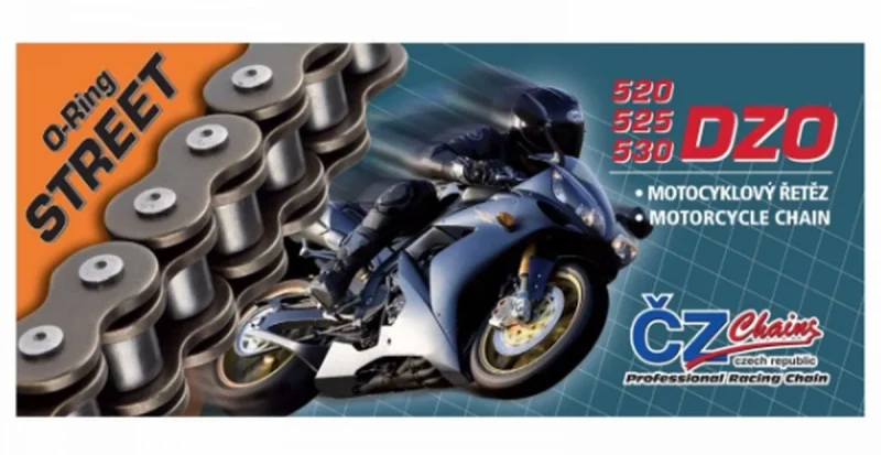 CZ Drive Chain 525 DZO 106 Links O-RING Bronze DO 900 CCM Street 40,0 KN + Rivet Link Drazona