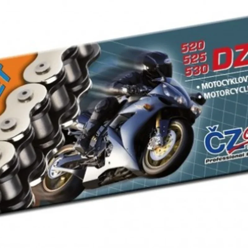 CZ Drive Chain 525 DZX 114 Links Active RING X-RING Chrom DO 1000 CCM 40,0 KN + Rivet Link Drazona