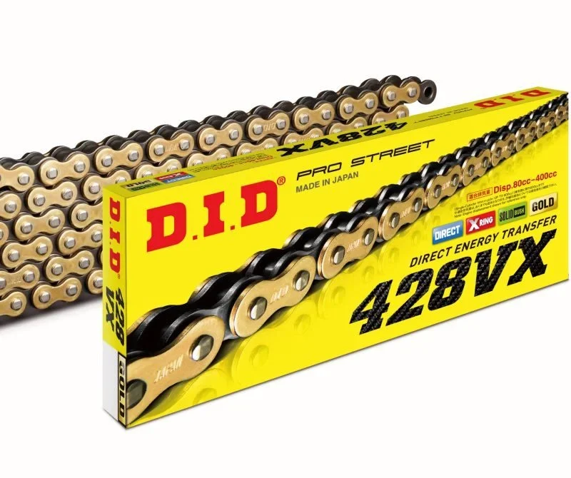 DID Drive Chain 428VXGB-130 Links Gold X-RING Open + CLIP LINK
