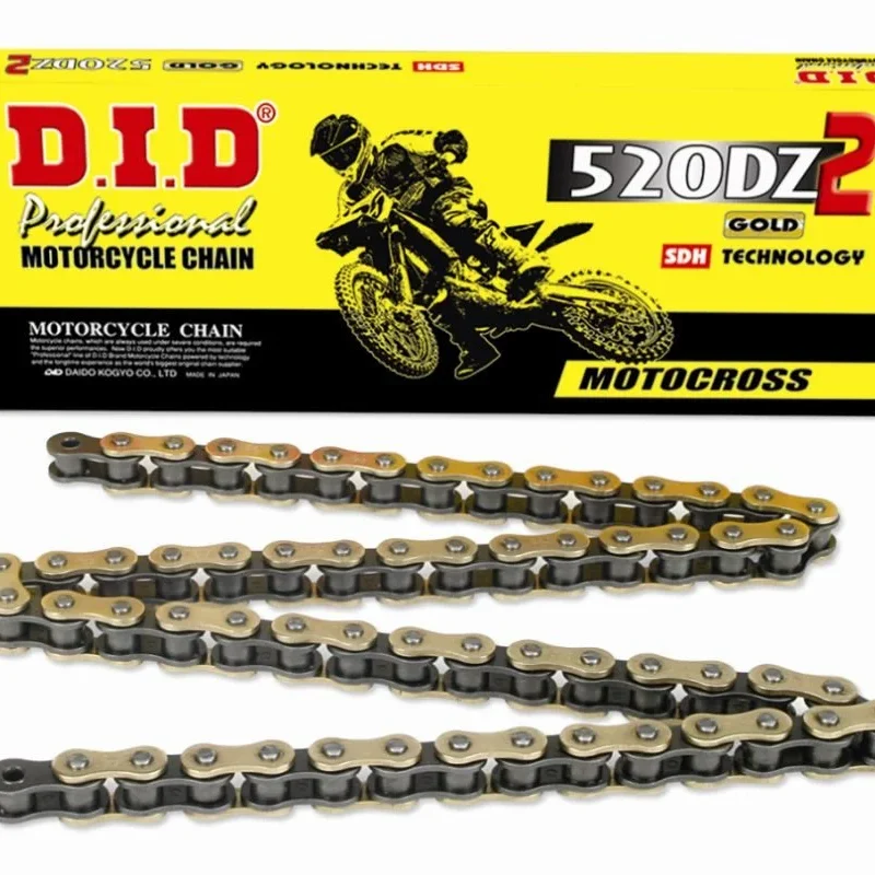 DID Drive Chain 520DZ2GB-104-LINKS Without O-RINGS GOLD Open + CLIP LINK