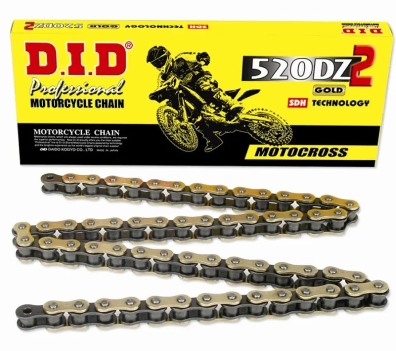 DID Drive Chain 520DZ2GB-110-LINKS Without O-RINGS GOLD Open + CLIP LINK
