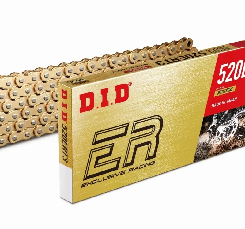 DID Drive Chain 520ERT3GG-110-LINKS Without O-RINGS GOLD / GOLD Open + CLIP LINK
