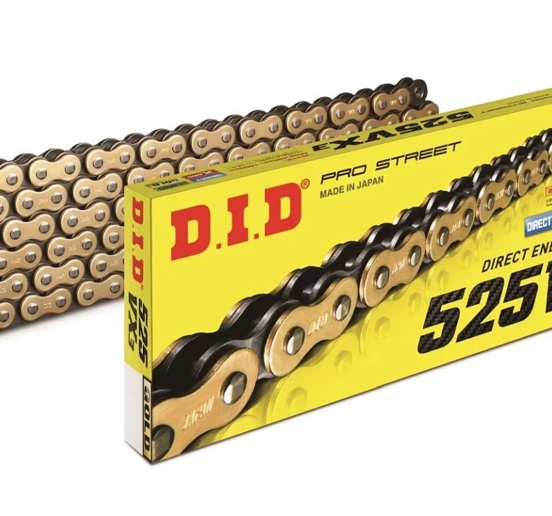 DID Drive Chain 525VX3GB-110 Links X-RING Gold Open with Rivet Link