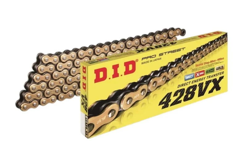 DID Drive Chain 428VXGB-140 Links Gold X-RING Open + Rivet LINK