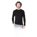 Woolona Remus Base Layer Jersey Men's Long Sleeve 100% Merino Wool 2 Woolona Remus Base Layer Jersey Men's Long Sleeve 100% Merino Wool - Black