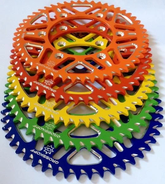 Grosskopf REAR Sprocket Aluminium Ergal T7075 - Green 489 48 Kawasaki Kx/Kxf 125/250/450 '83-'22