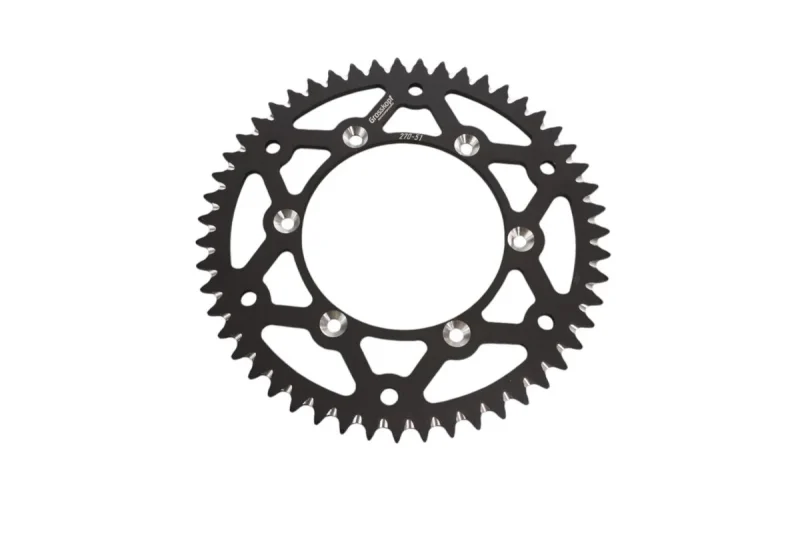 Grosskopf REAR Sprocket Aluminium T7075 Ergal 270 51 27051 Yamaha YZ/YZF '99-'24, WRF '01-'24 JTR251.51 - Black