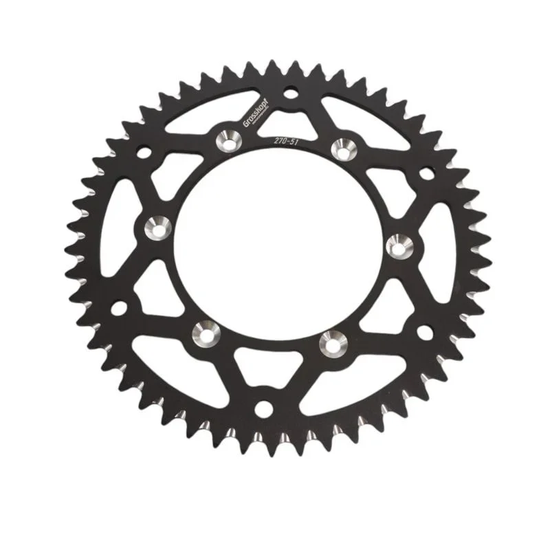 Grosskopf REAR Sprocket Aluminium T7075 Ergal 270 51 27051 Yamaha YZ/YZF '99-'24, WRF '01-'24 JTR251.51 - Black