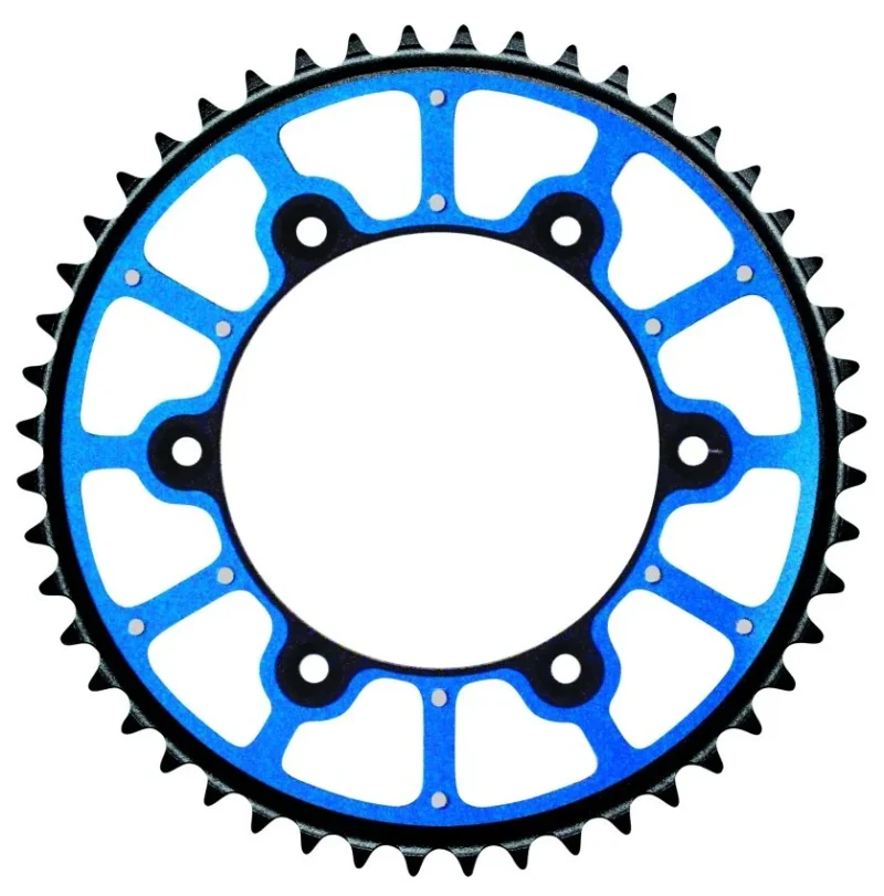 Grosskopf REAR Sprocket PRO Extreme STEEL-ALUMINIUM - DUAL RING / Stealth , RM 125/250, RMZ 250/450 JTR808.48 LANC.520 - Blue 808 48