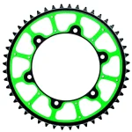 Grosskopf PRO Extreme Rear Sprocket 48T, Steel-Aluminium, 520 2 Grosskopf REAR Sprocket PRO Extreme STEEL-ALUMINIUM - DUAL RING / Stealth 489 48 48948 Kawasaki KX/KXF, Suzuki RMZ '04-'06 JTR460.48 Lanc. 520 - Green