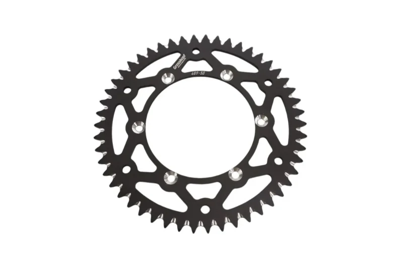 Grosskopf REAR Sprocket Aluminium T7075 Ergal 489 50 48950 Kawasaki KX/KXF '83-'24, Suzuki RMZ '04-'06 JTR460.50 - Black