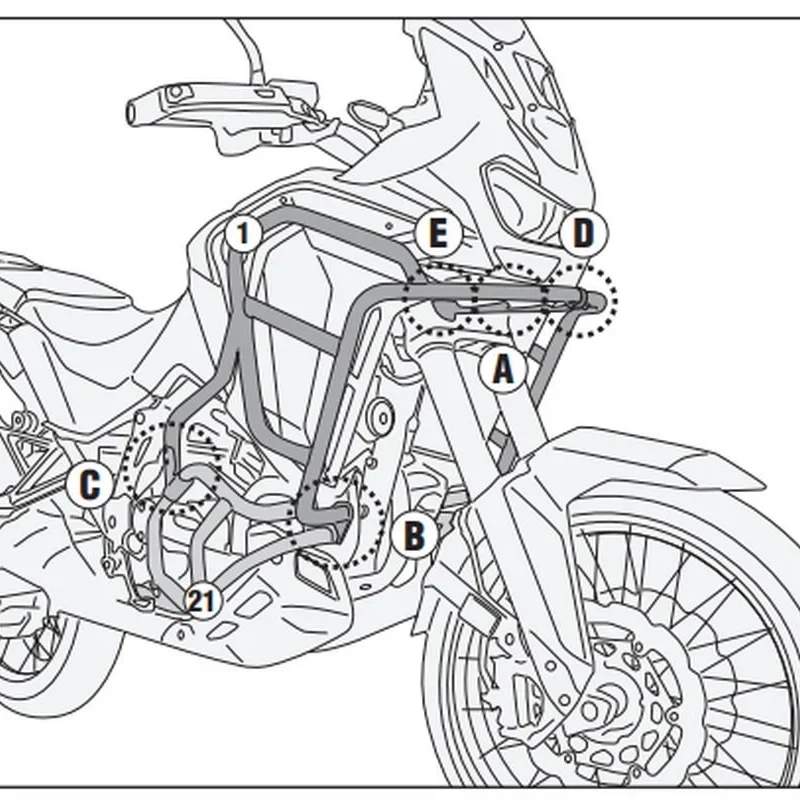 Kappa Frame Crash Bars Upper Honda CRF 1100 L Africa TWIN Adventure Sports '24-'25 - Black