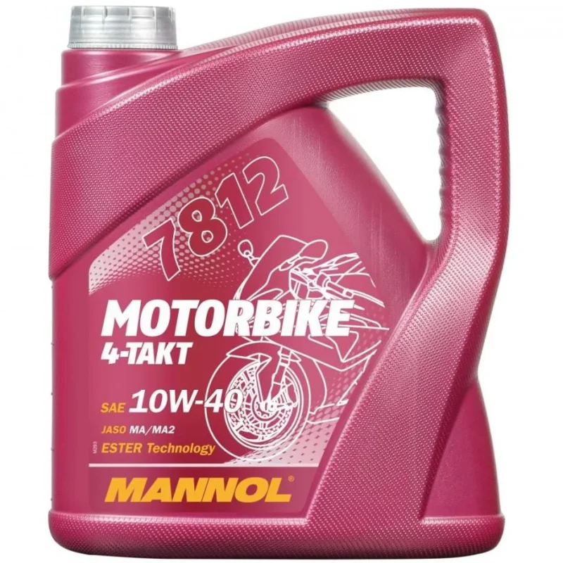 Mannol Engine OIL 4T Motorbike 10W40 4L Ester + MA2 Synthetic 7812 API SN