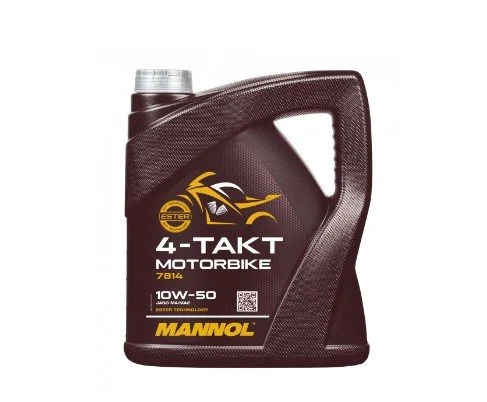 Mannol Engine OIL 4T Motorbike 10W50 4L Synthetic Ester Technology JASO MA/MA2 7814 20