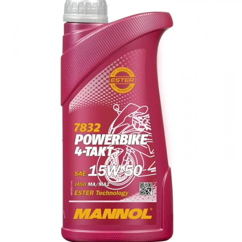 Mannol Engine OIL 4T Motorbike 15W50 1L Ester + MA2 SEMI-SYNTHETIC 7832 20
