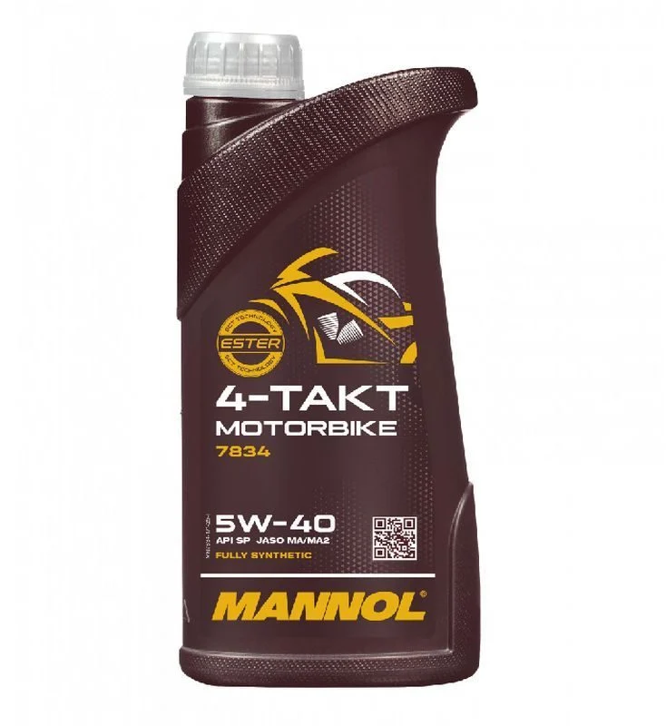 Mannol Engine OIL 4T Motorbike 5W40 1L Synthetic Ester Technology JASO MA/MA2 7814 20