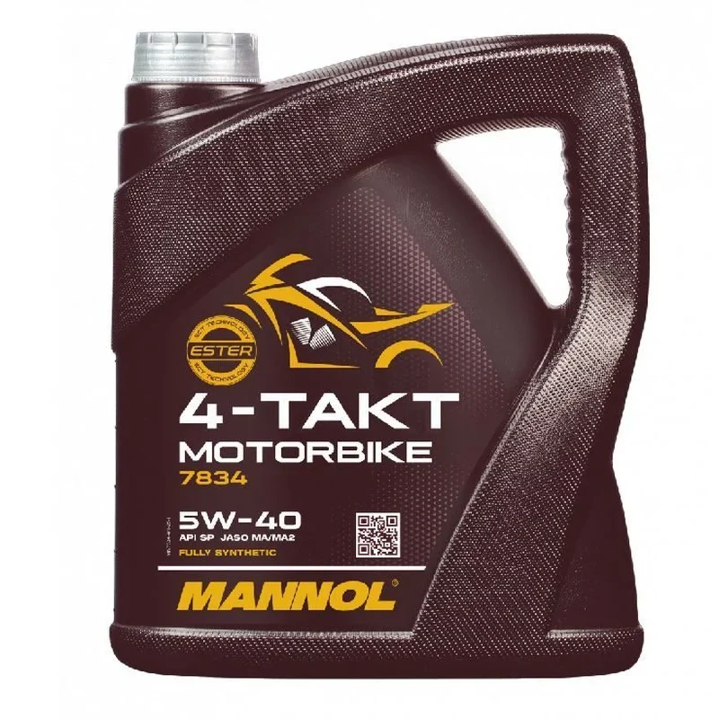 Mannol Engine OIL 4T Motorbike 5W40 4L Synthetic Ester Technology JASO MA/MA2 7814 20
