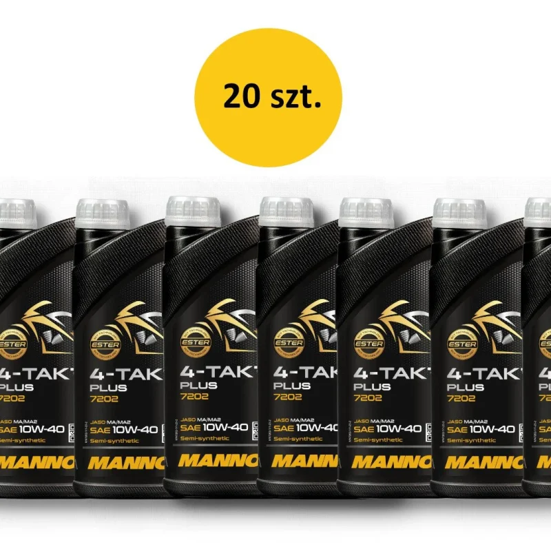Mannol Engine OIL 4T PLUS 10W40 1L API SL, JASO MA/MA2 SEMI-SYNTHETIC 7202 20 - Karton 20 Sztuk Pakiet