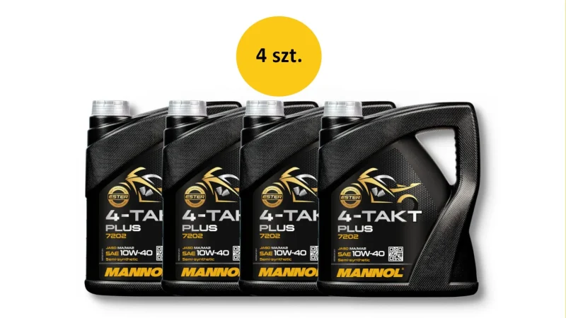 Mannol Engine OIL 4T PLUS 10W40 4L API SL, JASO MA/MA2 SEMI-SYNTHETIC 7202 20 - Karton 4 Sztuki Pakiet
