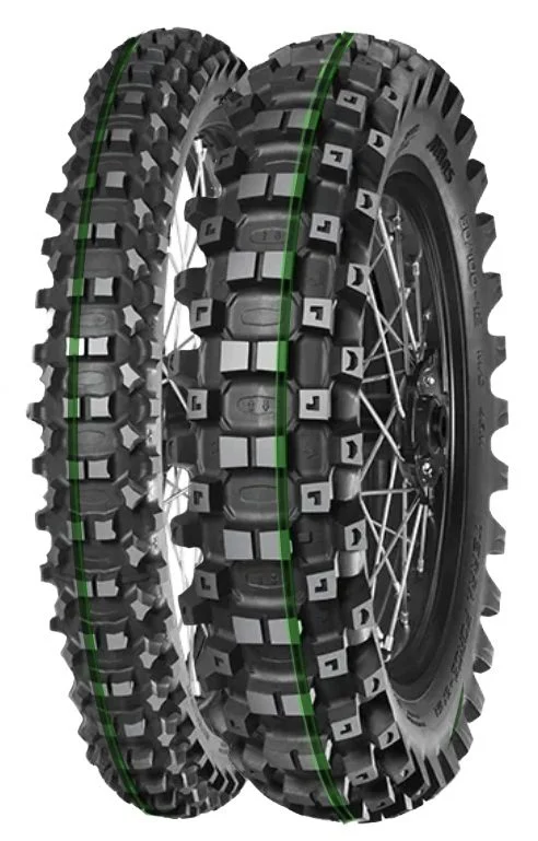 Mitas Tyre 110/100-18 Terra FORCE-EX MH Super Light 64M TT Rear Green Stripe DOT 17/2026 REPLACES:70000180,70000105
