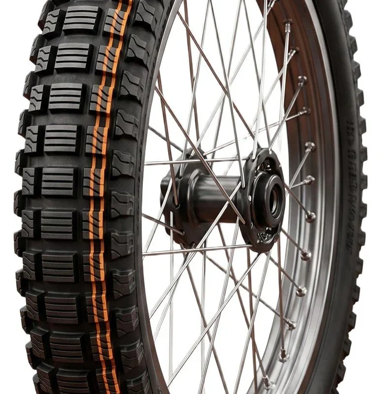 Mitas Tyre 2.75-23 Speedway SOFT 48P NHS TT Double Orange Stripe Front DOT 2026 Dot:jvds REPLACES:70000349,70000350