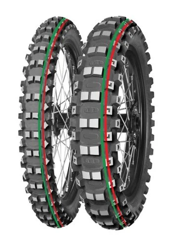 Mitas Tyre 70/100-19 Terra FORCE-MX MH MEDIUM/HARD 42M RED/GREEN Stripe TT Front DOT 2026 Dot:dcds 460068 REPLACES:70000121