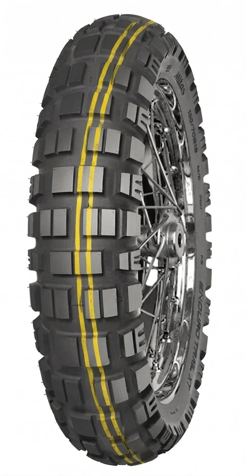 Mitas Tyre 150/70B18 Enduro Trail XT Dakar 70T TL/TT M+S Double Yellow Stripe Rear DOT 24/2026 REPLACES:70000515