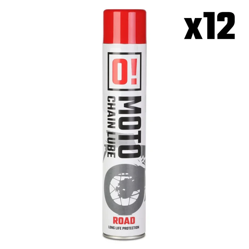 Omoto SET 12 PCS Spray Chain LUBE 750ML ROAD O! Chain LUBE O!Moto OLE-006 PACK 12 PCS